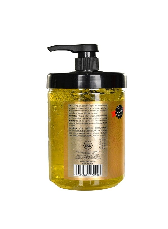 BUMBLE BEE Shaving Gel Softner Non-irritating, All Skin Types, Rich Male Fragance - Smooth and Sophisticated Shaving 33.8 Oz / 1000 ml. Barber Supplies (Yellow) - Image 2